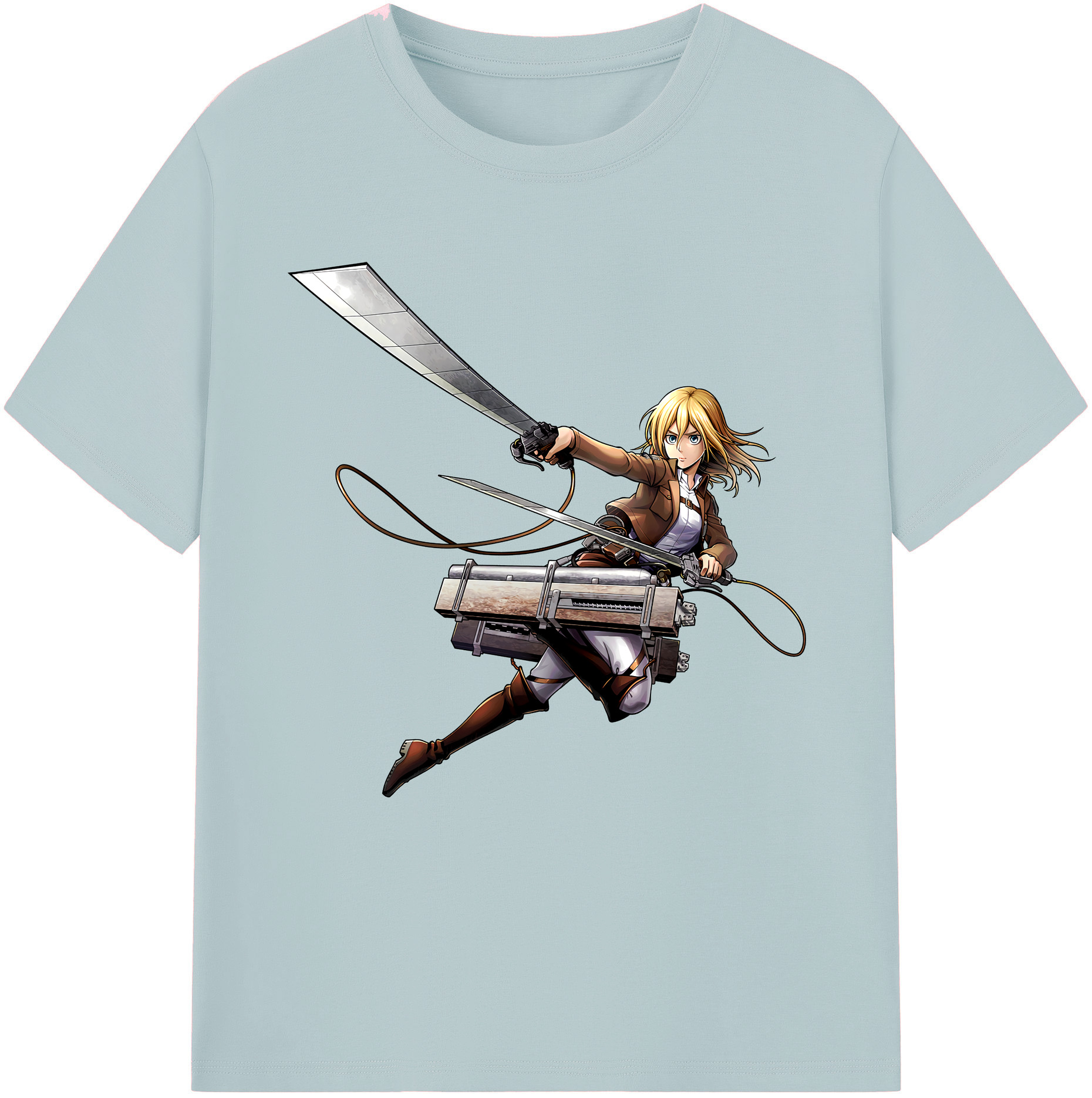 （画像用） 進撃の巨人 クリスタ·レンズ Attack on Titan Christa Lenz 綿100％半袖Tシャツ（フロントプリント）
